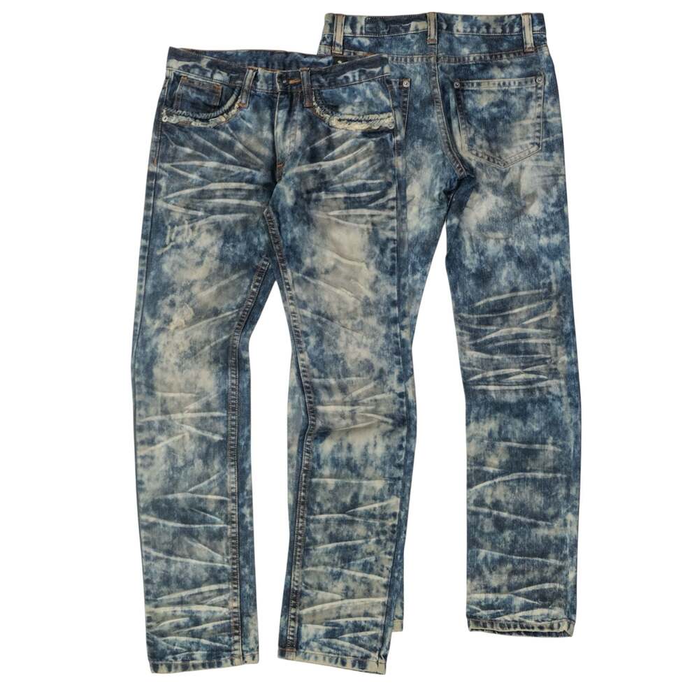Semantic Design Acid Wash Whisker Denim Jeans